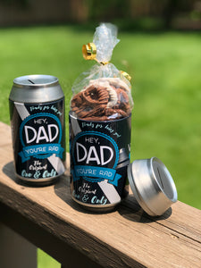 We Love You Dad Beer/Pop Can Bank with Chocolates