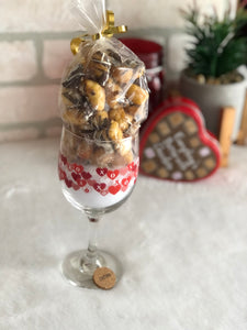 Valentine’s Day Wine Glass Filled with Sweets