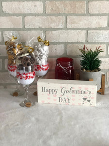 Valentine’s Day Wine Glass Filled with Sweets