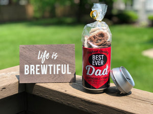 Best Ever Dad Beer/Pop Can Bank with Chocolates