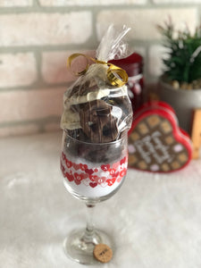 Valentine’s Day Wine Glass Filled with Sweets