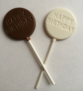 Happy Birthday Medallion Chocolate Pops