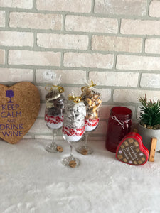 Valentine’s Day Wine Glass Filled with Sweets