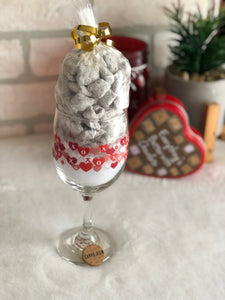 Valentine’s Day Wine Glass Filled with Sweets